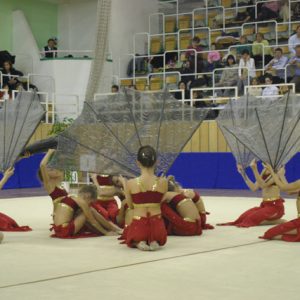 Az utánpótlás Keret kínai legyezős bemutató gyakorlata