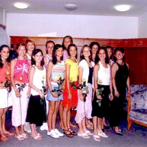 Az EB-n résztvett magyar válogatott és edzőik