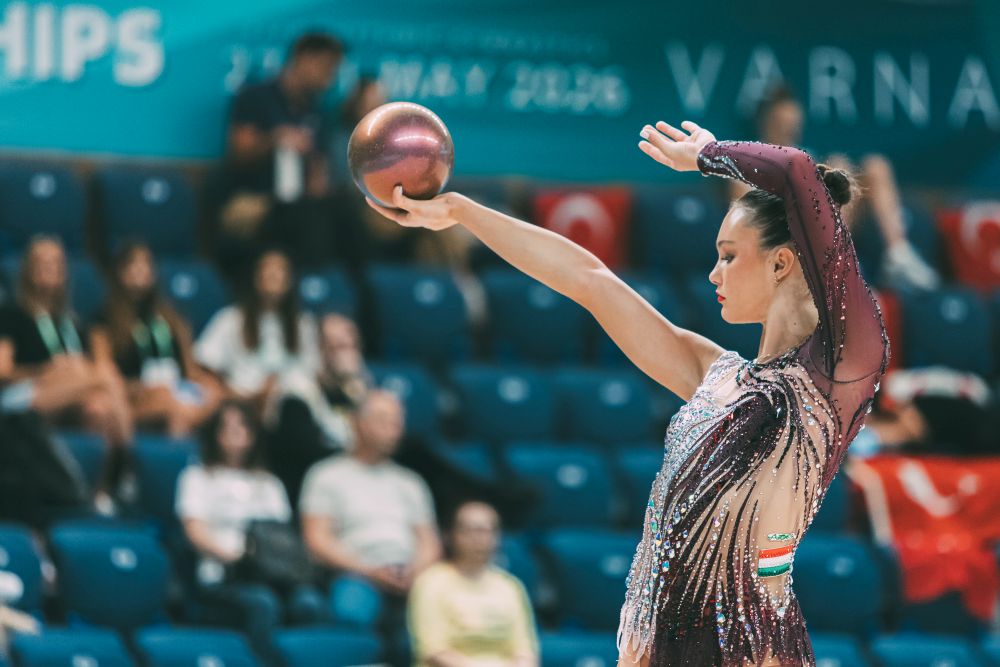 Wiesner Hanna Panna a Várnában zajló ritmikus gimnasztika Európa-bajnokságon - fotó: Viktoriia Popova